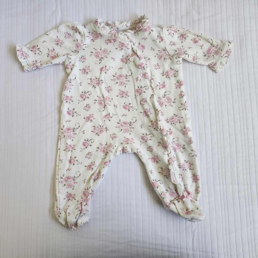 Little Me Pink Floral Footie